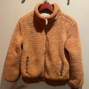 ZYIA ACTIVE Womens Camel White Reversible Sherpa Fleece Sierra Jacket, Size S